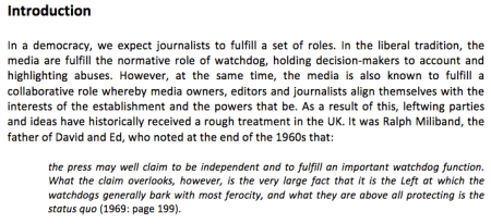 Excerpt from LSE's document on media representations in the UK media